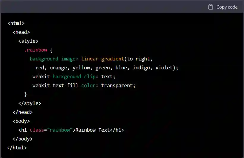 Rainbow Text Generator